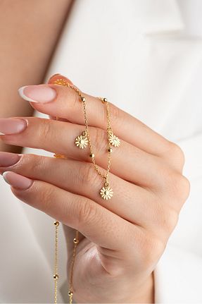 گردنبند نقره طلائی زنانه 925 عیار İSTANBULTAKI925 - کد 865413719