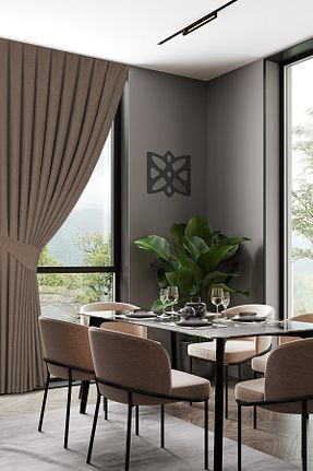پرده زمینه قهوه ای پلی استر MARİTSA - کد 332516281
