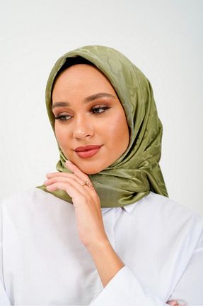 روسری سبز پنبه پلی استر lamella - کد 876449646