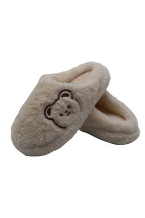 دمپائی خانگی سفید زنانه مخملی HFKY - کد 864990621