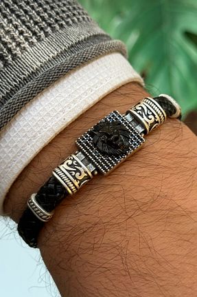 دستبند جواهر مشکی مردانه زیرکن cheetah quality - کد 876785541