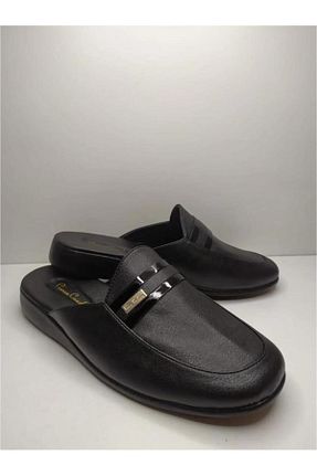 دمپائی مشکی مردانه چرم خالص Pierre Cardin - کد 99369574