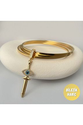 دستبند استیل (فولاد) زرد زنانه استیل (فولاد) nerora - کد 876372190
