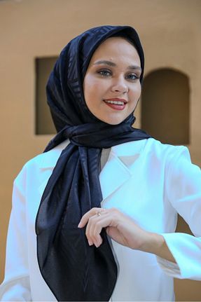 روسری مشکی پنبه پلی استر lamella - کد 876579483