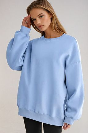 سوئیشرت آبی زنانه ساده VAGGON - کد 876584033