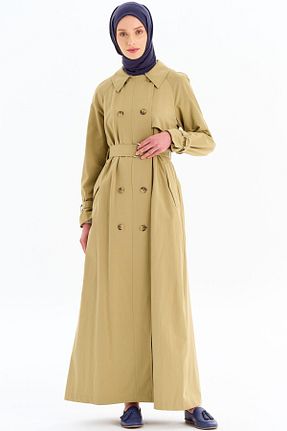 ترنچکت حجاب سبز زنانه پنبه پلی استر Tuğba - کد 876607694