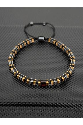 دستبند جواهر طوسی مردانه سنگ طبیعی tahrastone - کد 876606583