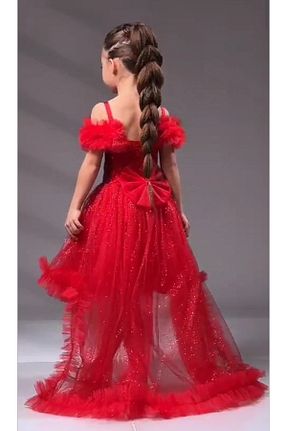 لباس مجلسی و فارغ التحصیلی قرمز بچه گانه پولک دوزی ABİYEKİDS - کد 875774011