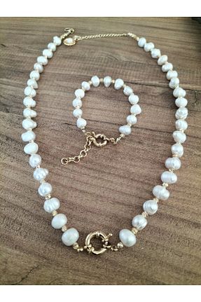 گردنبند مروارید بژ مروارید اقیانوس Arjew - کد 876625973