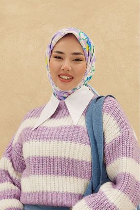 روسری آبی پنبه ای Silk Home - کد 876793097