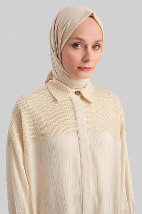 تونیک حجاب بژ زنانه پلی استر Armine - کد 844171090