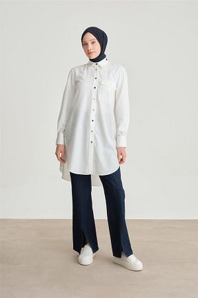تونیک حجاب سفید زنانه بافتنی Armine - کد 871255729