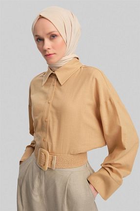 تونیک حجاب بژ زنانه بافتنی Armine - کد 871255850