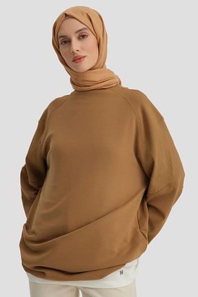 تونیک حجاب بژ زنانه بافتنی Armine - کد 876679707