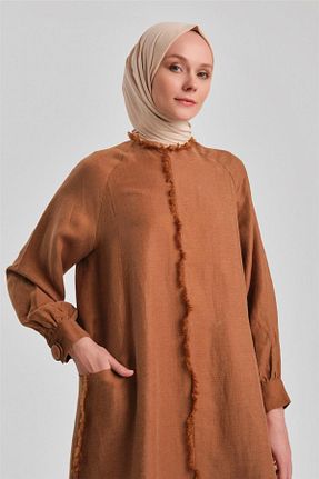 تونیک حجاب قهوه ای زنانه بافتنی Armine - کد 871255831