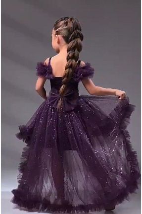 لباس مجلسی و فارغ التحصیلی بنفش بچه گانه پولک دوزی ABİYEKİDS - کد 875773682