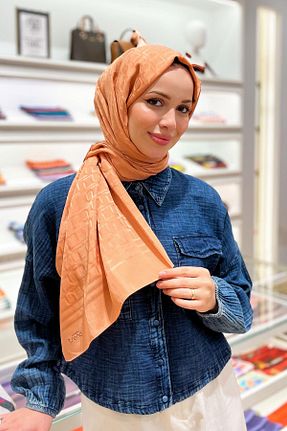 شال نارنجی زنانه پنبه ای Armine - کد 856013585