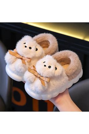 پاندوف قهوه ای بچه گانه مخملی GlassySKY - کد 876800656