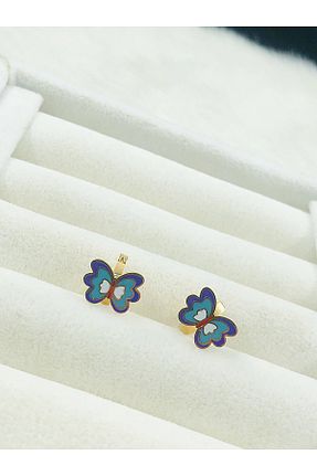 گوشواره استیل (فولاد) زرد بچه گانه استیل ضد زنگ DS DİAMONDSHOP - کد 876764942