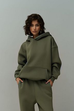 سوئیشرت خاکی زنانه ساده YAKAMEL - کد 876817440