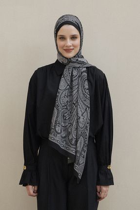 شال مشکی زنانه ویسکون Qef - کد 876809773