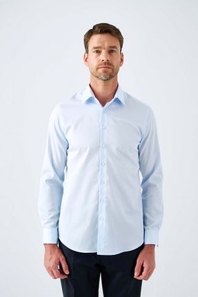 پیراهن آبی مردانه یقه کلاسیک Paşahan - کد 876821714
