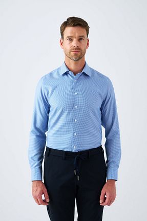 پیراهن آبی مردانه رگولار Paşahan - کد 876826186