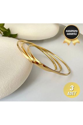 دستبند استیل (فولاد) طلائی زنانه استیل ضد زنگ İtal - کد 876824262