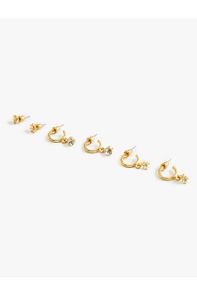 گوشواره جواهر طلائی فلزی Koton - کد 876868877