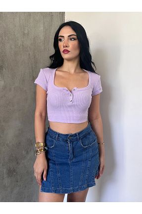 بلوز بنفش زنانه ساده Asfa Moda - کد 844120635