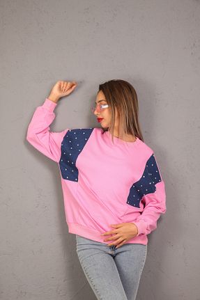 سوئیشرت صورتی زنانه رترو only moon - کد 876860661