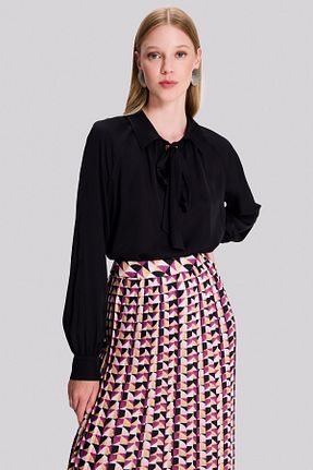 بلوز مشکی زنانه یقه پیراهنی Naramaxx - کد 876875245