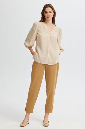 بلوز بژ زنانه ساده Naramaxx - کد 876876371
