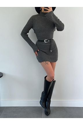 لباس طوسی زنانه تریکو Bak