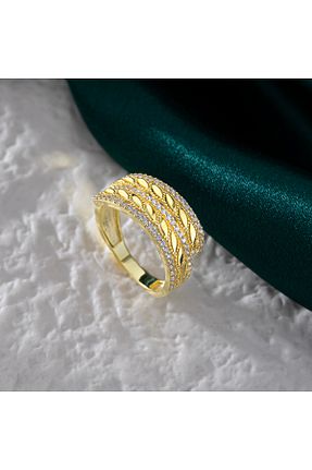 انگشتر نقره زرد زنانه زیرکن Akgül Silver - کد 876870913