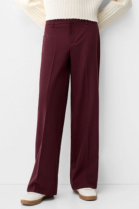 شلوار زرشکی زنانه پلی استر Bershka - کد 878120179