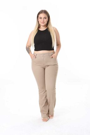 شلوار بژ زنانه پارچه ASSO - کد 876885843
