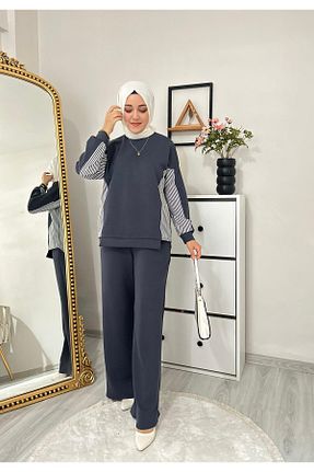 ست گرمکن حجاب طوسی زنانه رگولار Moda Krash - کد 876908154