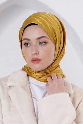 شال زرد زنانه پنبه ای Loryan - کد 876928811