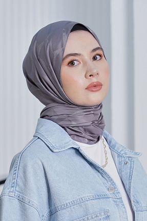 شال طوسی زنانه پنبه ای Loryan - کد 876927761