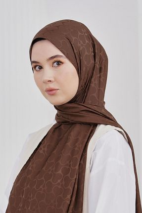 شال قهوه ای زنانه پنبه ای Loryan - کد 876927783