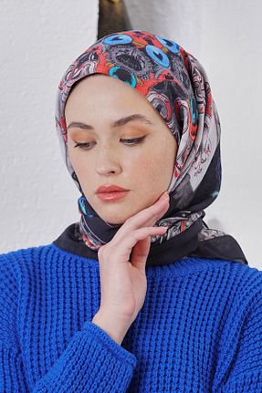 روسری مشکی پنبه ای Loryan - کد 876927633
