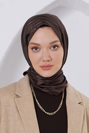 شال قهوه ای زنانه پنبه ای Loryan - کد 876929303