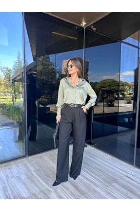 شلوار مشکی زنانه پارچه MODA - کد 876917690