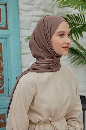 شال قهوه ای زنانه ویسکون Şalland - کد 757554637