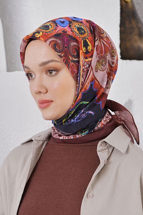 روسری قهوه ای پنبه ای Loryan - کد 876927597