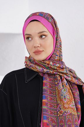 شال صورتی زنانه پنبه ای Loryan - کد 876928412