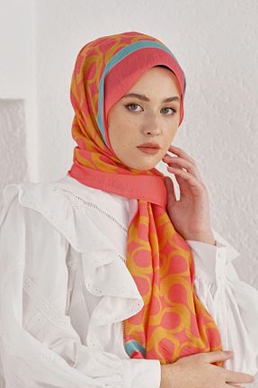 شال صورتی زنانه پنبه ای Loryan - کد 876928512