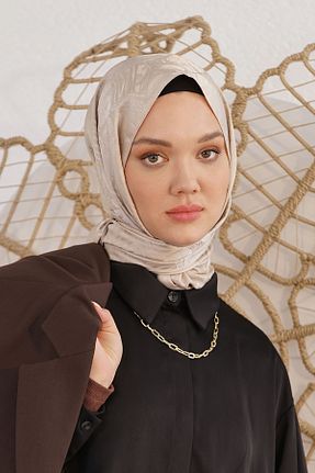 شال بژ زنانه پنبه ای Loryan - کد 876929037