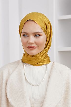 شال زرد زنانه پنبه ای Loryan - کد 876929212